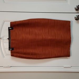 2x beautiful orange fitted midi skirt